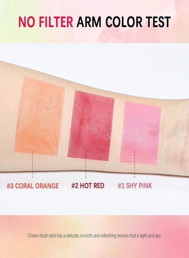 Tiejdhr Multi-Use Makeup Blush Stick, 3-in-1 Cream Blush Stick Beauty Tinted Solid Blush Stick for Cheek/Eyes/Lips, Waterproof Moisturizer Stick, Suitable for All Skin (02# Hot Red) - Image 5